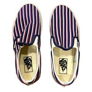 Vans Striped Slipped-on Sneakers, Size 7.5, Excellent Used Condition
